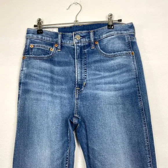 Gap Vintage Slim High Rise Straight Jeans Blue 6 - Picture 4 of 9